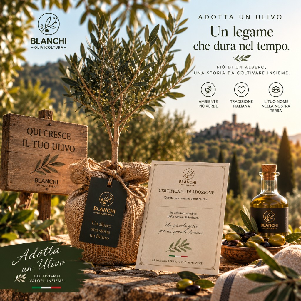 Ulivo produttivo biologico sulle colline di Fara in Sabina